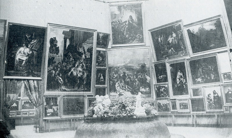 1855年の万国博覧会におけるドラクロワ展会場写真