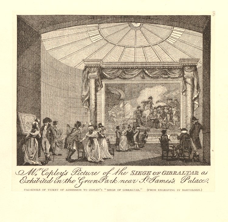 バルトロッツィサン=トーバン《セント・ジェイムズ宮殿近くのグリーン・パークで展示されたコプリー氏の「ジブラルタルの包囲」》 1791