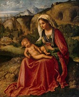 ジョルジョーネ《風景の中の聖母子》