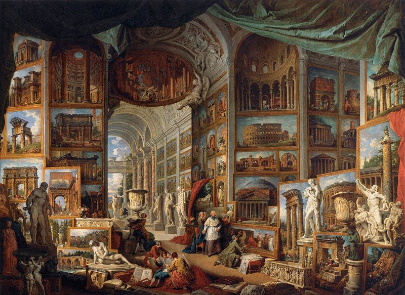 パニーニ《古代ローマの景観図の画廊》 1758