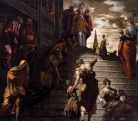 ティントレット、『マリアの宮詣で』、1552頃