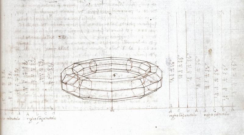 ピエロ・デッラ・フランチェスカ 『絵画の遠近法について』よりマッツォッキオの素描　1482以前