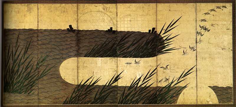 《水車図》江戸時代初期、17世紀：右隻