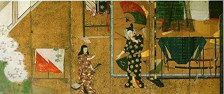 《誰が袖美人図屛風》江戸時代、17世紀前半：左隻