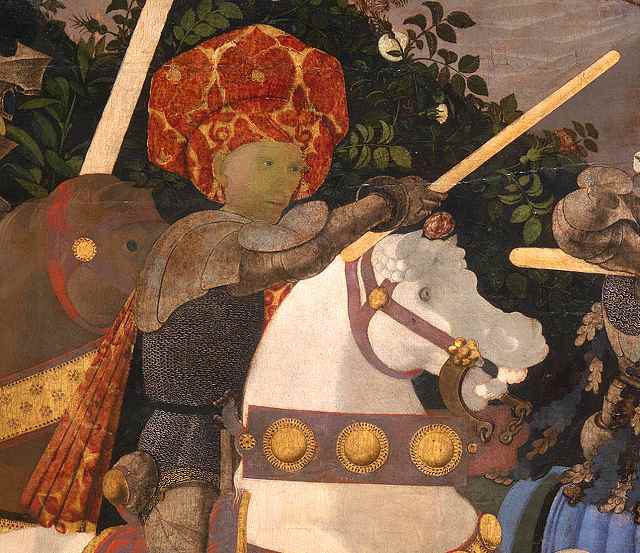 ウッチェッロ《サン・ロマーノの戦い》1456-1460頃 ロンドン：細部