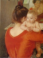 キャサット《母親の肩ごしに見るシャルル(No.3)》1900