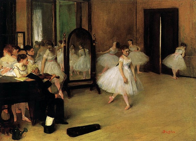 ドガ《踊りの教室（稽古場）》1871
