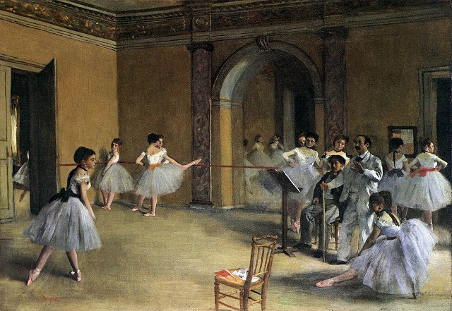 ドガ《ル・ペルティエ街のオペラ座の稽古場》1872