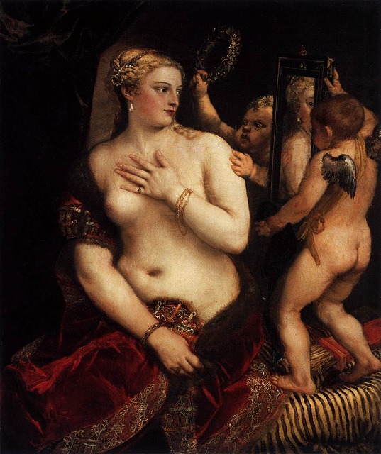 ティツィアーノ《鏡を見るウェヌス》1555頃