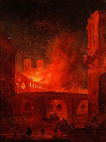 ユベール・ロベール《1772年のパリ市立病院の夜の火事》 1773頃