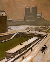 マルケ《パリのノートル=ダム大聖堂、積雪》 1916