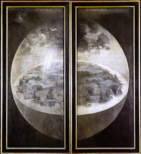 ヒエロニムス・ボス《快楽の園》両翼外面、1500-05年