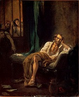 ドラクロワ《狂人の家のタッソ（フェラーラの聖アンナ病院のタッソ）》1839年(?)