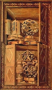 フラ・ジョヴァンニ・ダ・ヴェローナ《典礼器具、本、多面体のある戸棚》1518-23