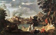 プッサン、《オルフェウスとエウリュディケのいる風景》、1650頃