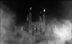 『恐怖のロンドン塔』 1962　約1分：夜のロンドン塔、外観＋霧