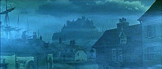 『怪談呪いの霊魂』 1963　約12分：アーカムの村　奥に城＋霧