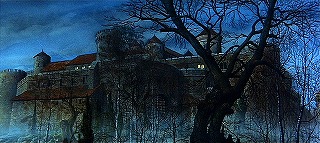 『赤死病の仮面』 1964　約54分：城の外観、夜　下から