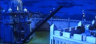 『奇巌城の冒険』 1966　約1時間41分：黒い城と吊り橋＋稲妻