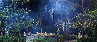 『ヴェルヴェットの森』 1973　約42分：夜の墓地、奥に円塔
