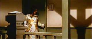 『血を吸う薔薇』 1974　約25分：寮　二階廊下＋柱の影　手前左に階段