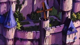 『ルパン三世　カリオストロの城』 1979　約16分：城　中庭と風車　上から