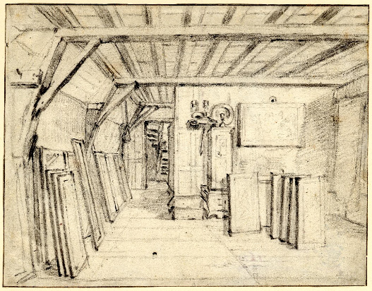 アンドリース・ボト《画家の家の屋根裏部屋》 1624-40頃