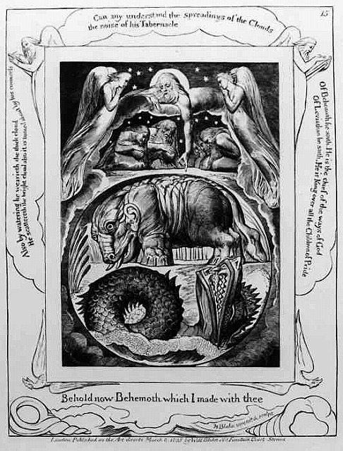 ブレイク《ヨブ記》(1825)より第15図「ベヘモトとレヴィアタン」