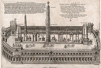 ニコラ・ベアトリゼ (1515-c1566)、ピッロ・リゴーリオ(c1512/13-1583)に基づく《ローマの壮麗さの鑑：キルクス・マクシムス》1553