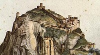 デューラー《アルコの谷の眺め》（細部） 1495