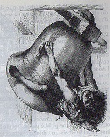 ルイ・スタネイユ（シュタインハイル）《鐘撞きカジモド》（ユゴー『ノートル=ダム・ド・パリ』第四編扉絵） 1844