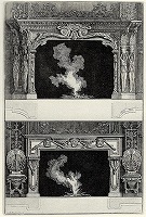 ピラネージ『暖炉装飾の様々な手法』(1769年)より　《二つの暖炉のためのデザイン》