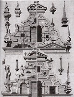 フレーデマン・デ・フリース《最初の書、ドーリス式およびイオーニア式の柱について》フォリオE　1565