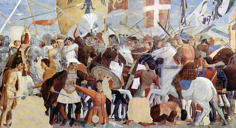 ピエロ・デッラ・フランチェスカ《ヘラクリウスとホスロー2世の戦い》（細部）