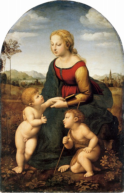 ラファエッロ《聖母子と幼き洗礼者聖ヨハネ（美しき女庭師）》1507-08
