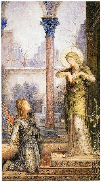 モロー《詩人と聖女（薔薇の奇蹟）》1868