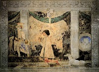 ピエロ・デッラ・フランチェスカ《聖シジスモンドとシジスモンド・パンドルフォ・マラテスタ》1451