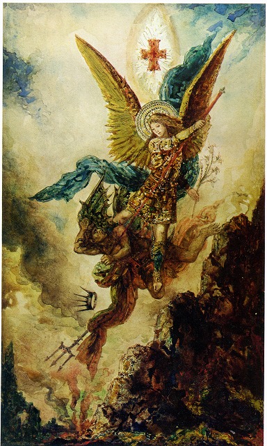モロー《悪魔を打ち倒す聖ミカエル》1882