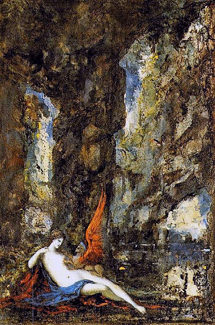モロー《洞窟の女（と赤いスフィンクス）》1882
