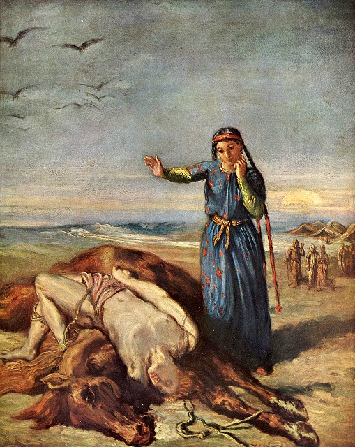 シャセリオー《気絶したマゼッパを見つけるコサックの娘》1851