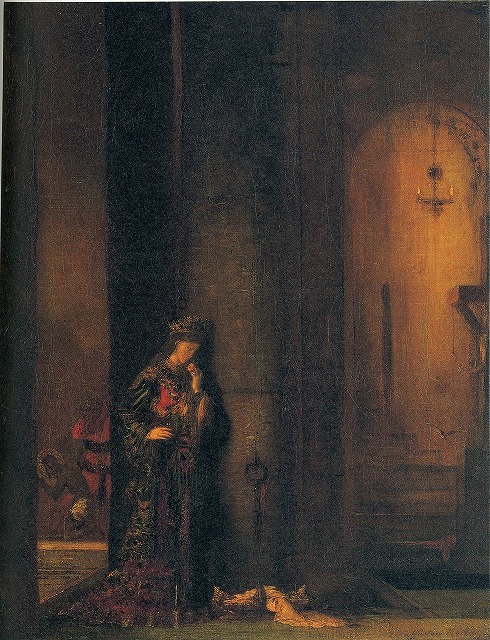 モロー《牢獄のサロメ》、別称《薔薇を手にするサロメ》1873-76