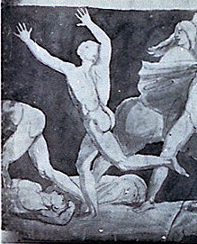 フラクスマン《ストーンヘンジにおけるブリトン人たちの虐殺》1783(部分)