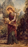 モロー《オルフェウス（オルフェウスの首を運ぶトラキアの若い娘）》1864