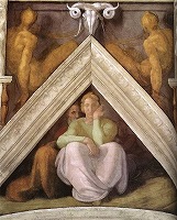  ミケランジェロ《エッサイ、ダヴィデ、ソロモンについての帆型穹窿》1511