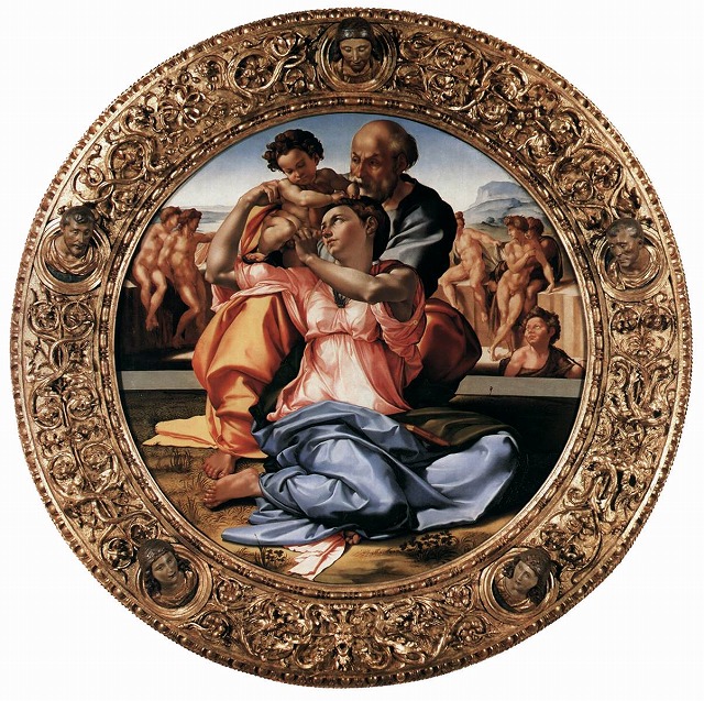 ミケランジェロ《聖家族（トンド・ドーニ）》1503-04