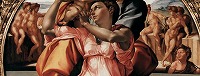 ミケランジェロ《聖家族（トンド・ドーニ）》1503-04（部分）