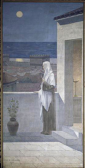 ピュヴィス・ド・シャヴァンヌ《眠れるパリを見守る聖ジュヌヴィエーヴ》（部分） 1898