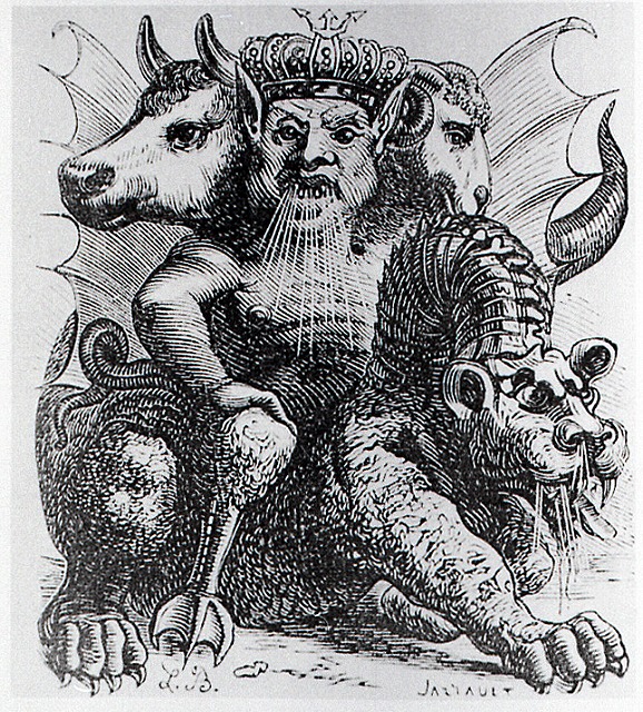 コラン・ド・プランシー『地獄辞典』への挿絵 － 悪魔アスモデウス 1863