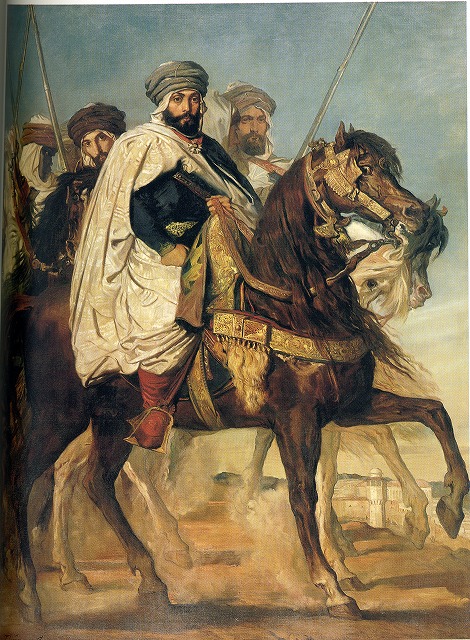 シャセリオー《アリ・ベン・アーメド、コンスタンティーヌのカリフと伴の者たち》1845