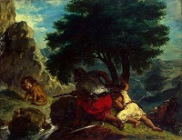 ドラクロワ《モロッコのライオン狩り》1854
